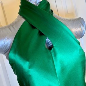 Banana Republic Kelly Green Silk Halter Dress